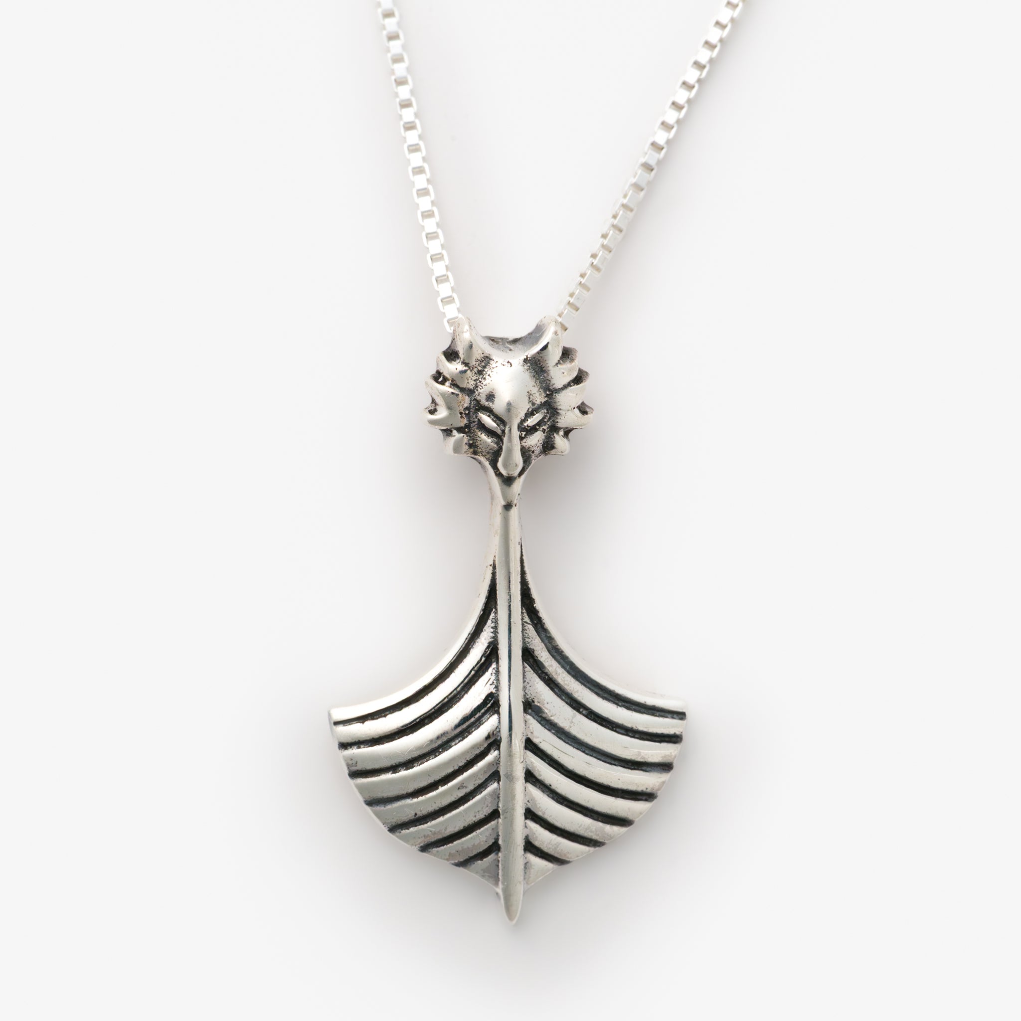 Silver Necklace Viking Ship