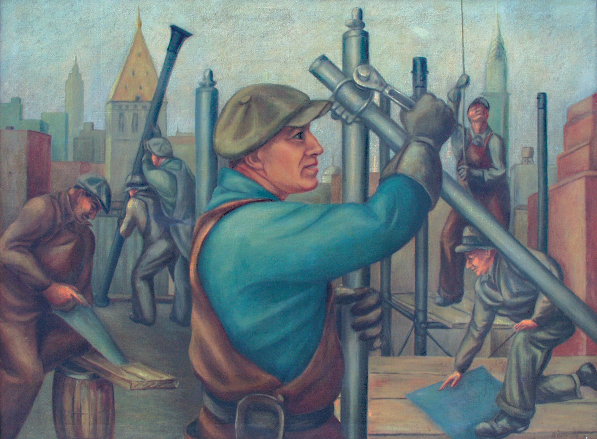 Giclee print from Vesterheim's Collections - Before Hard Hats by Berntsen