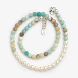 Necklace with Pearls, Stones, and Silver By Sylvsmidja