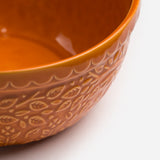 Large Spicy Orange Leaf Embossed Bowl