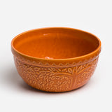 Large Spicy Orange Leaf Embossed Bowl