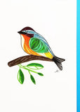 Five Color Bird Card by Iconic Quilling