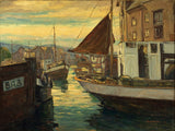 Giclée Print  from Vesterheim's Collections - Twilight at Ålesund Harbor by Peer Gulbrandsen