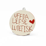 Uffda Lutefisk Lefse Christmas Ornament by Jenny Sue