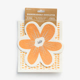 Orange Specks Flower Shaped Biodegradable Dish Cloths Set of 2