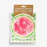 Slice of Happy Watermelon Shaped Biodegradable Dish Cloths Set of 2