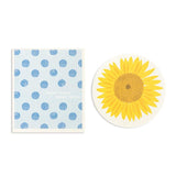 Clean House Sunflower Shaped Biodegradable Dish Cloths Set of 2