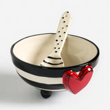 Wide Stripe Candy Bowl with Spoon Set