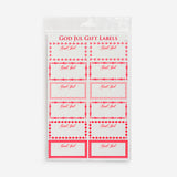 God Jul Red Gift Labels