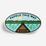 Paddle This Way Sticker
