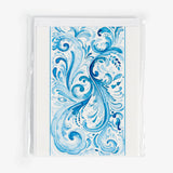Blue Rosemaling Notecard Set by Sharon Christensen
