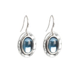 Silver Deep Blue Hanging Earring