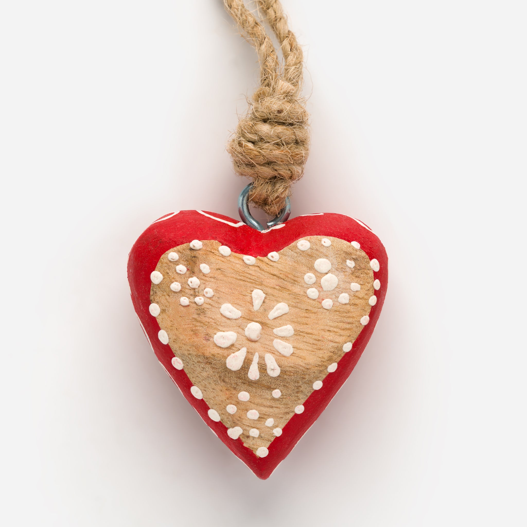 Small Gingerbread Wood Heart Ornament