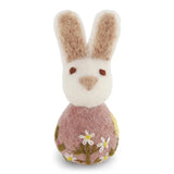 Small Bunny with Flower Embroidery - Lavender