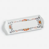 White Almond Cake Tray with Rosemaling
