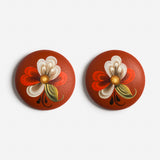 Earrings with Rosemaling by Sally Stromseth