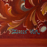 Pam Rucinski – A Celebration of Red Scrolls and a Bird