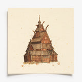 Stavkirke Art Card by Mona Stenseth