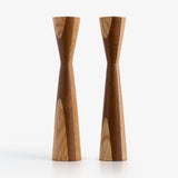 Pair of Triangular Hourglass Candle Holder by Robert Christman