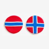 Large Norway Flag Earrings by Erin Noel Design