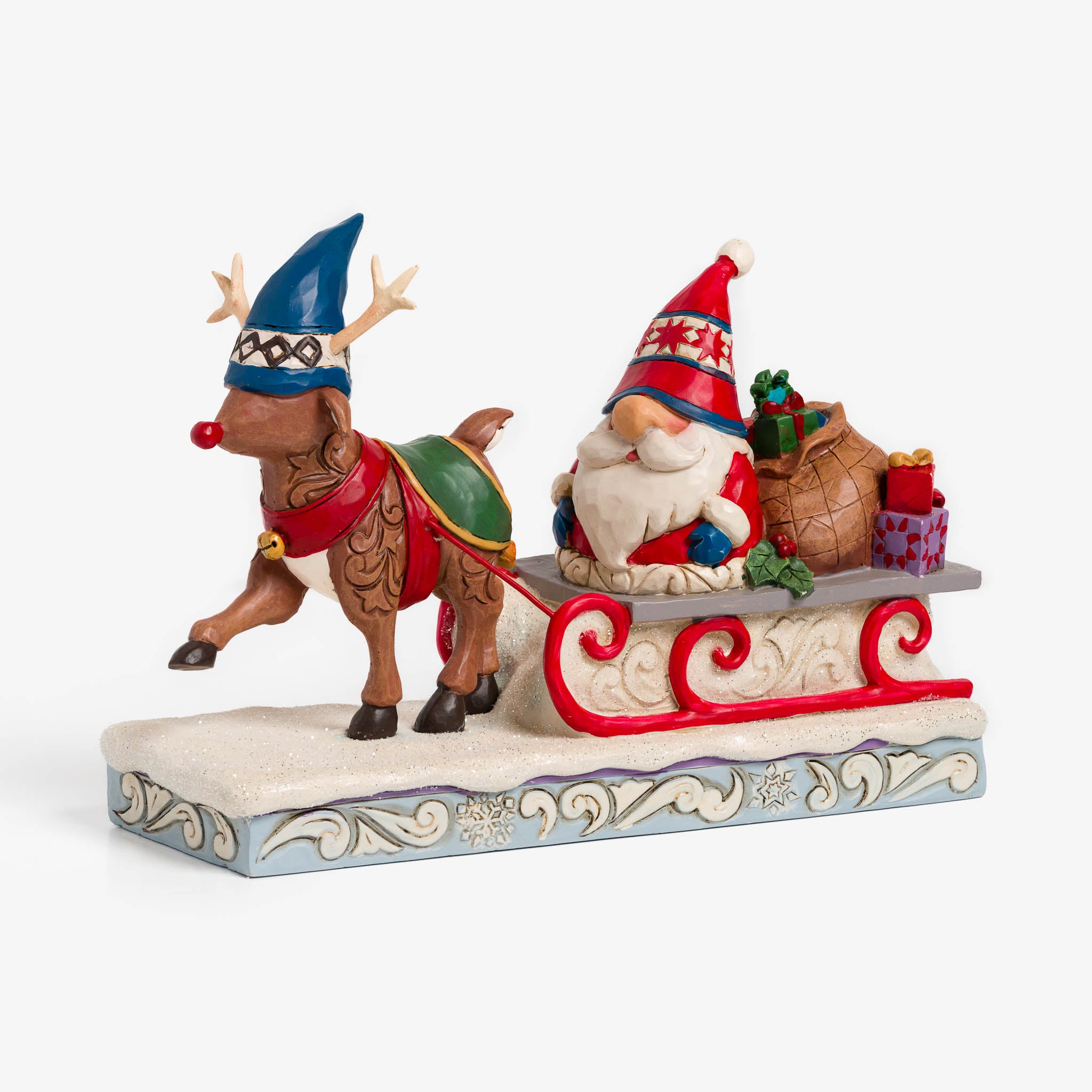 Reindeer Pulling Gnome Sled by Jim Shore