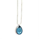 Blue Glass Drop Necklace