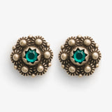Fana Earrings with Stone, Gilded by Sylvsmidja