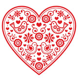 Rosemaling Heart Sticker
