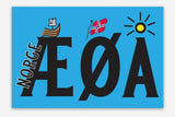 Æ Ø Å Sticker BLUE