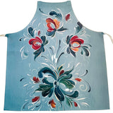 Blue with Three Flowers Rosemaling Apron by VGM Lise Lorentzen