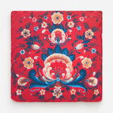 Marble Rosemaling Tile Coaster by Studio Vertu