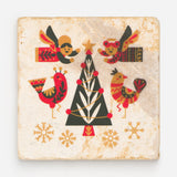 Marble Scandinavian Christmas Tile Coasters by Studio Vertu