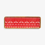 Red Scandi Knit Wood Enamel Tray