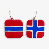 Norway Flag Earrings by Erin Noel Design - Square