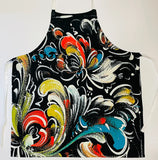 Black Apron with Rosemaling by VGM Lise Lorentzen
