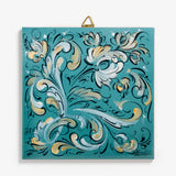 Blue Rosemaling Trivet with Artwork by Lise Lorentzen