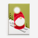 Ski Gnome Magnet by Cindy Lindgren