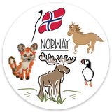 Norway Wildlife Circle Vinyl Sticker