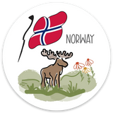Norway Flag Moose Vinyl Sticker