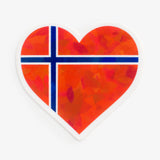 Norwegian Flag Heart Sticker