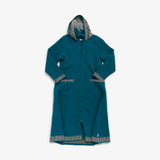 Ladies Long Teal Coat w/Hood by Baltic Inspirations