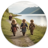 Viking Children Walking Vinyl Sticker
