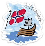 Norway Flag Viking Ship Vinyl Sticker