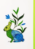 Green Rabbit Card by Iconic Quilling