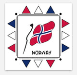 Norway Flag Vinyl Square Sticker