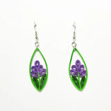 Lavender Flower Earrings by Iconic Quilling