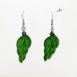 Green Leaf Earrings by Iconic Quilling
