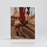 Man on Bullstick by Bernhard Berntsen - Vesterheim Collection Card