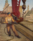 Vesterheim Collection Giclée Print - Man on Bullstick by Bernhard Berntsen