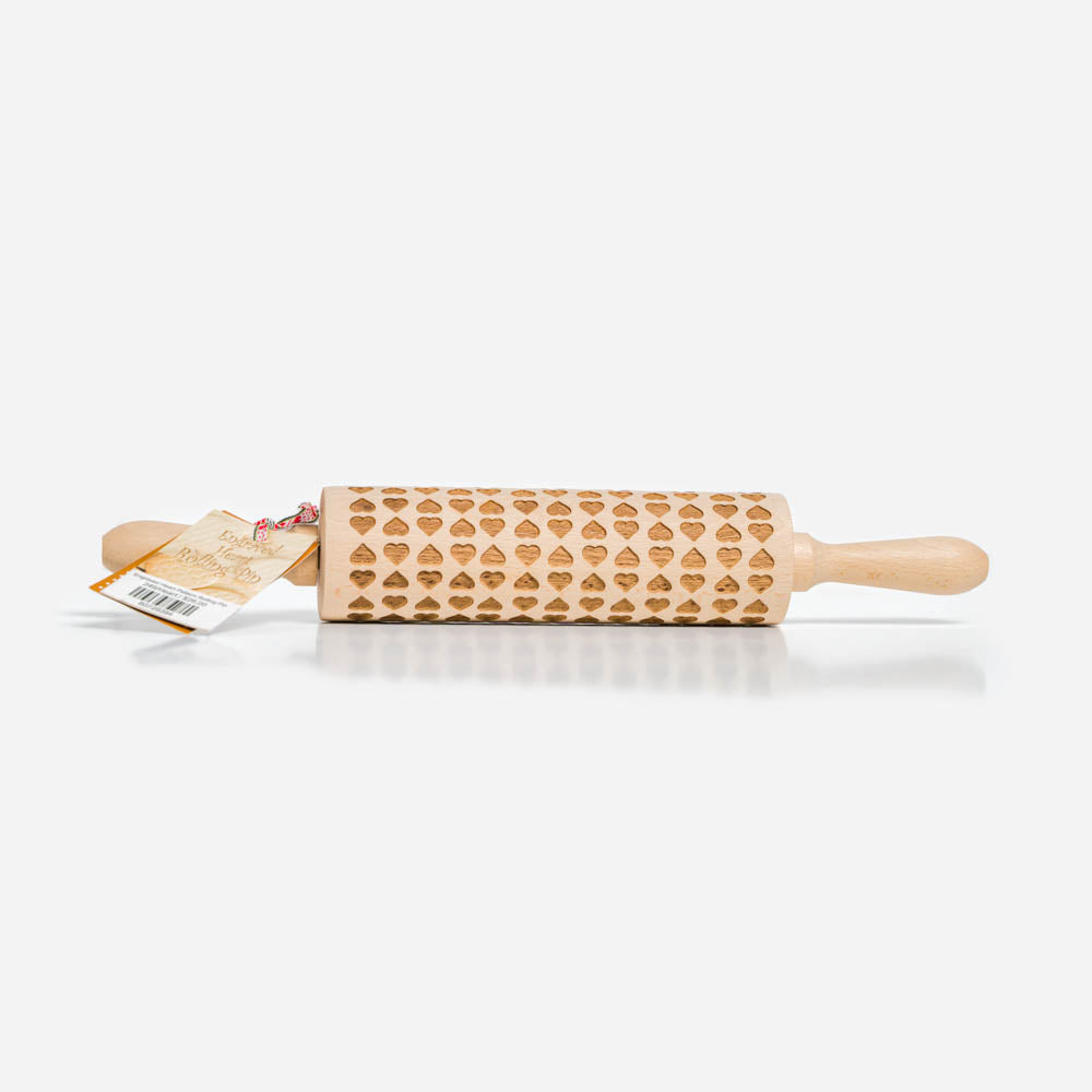 Engraved Heart Pattern Rolling Pin